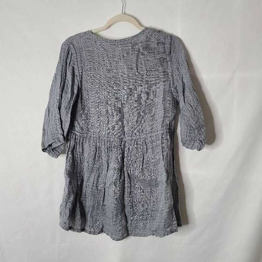 Flax Linen Tiny Polka Dot Babydoll Style Tunic Sh… - image 2