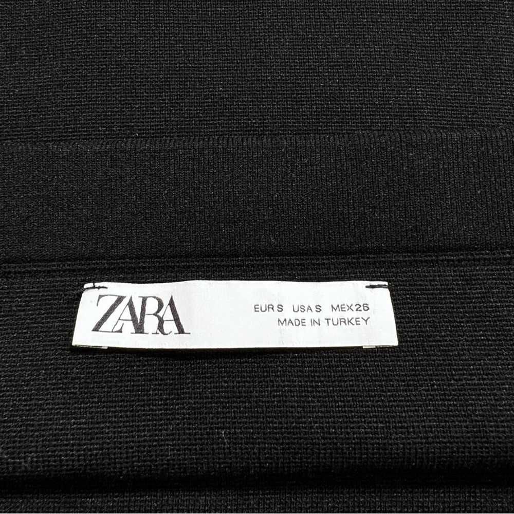 ZARA Ribbed Foldover Crop Top Size S in Black - image 9