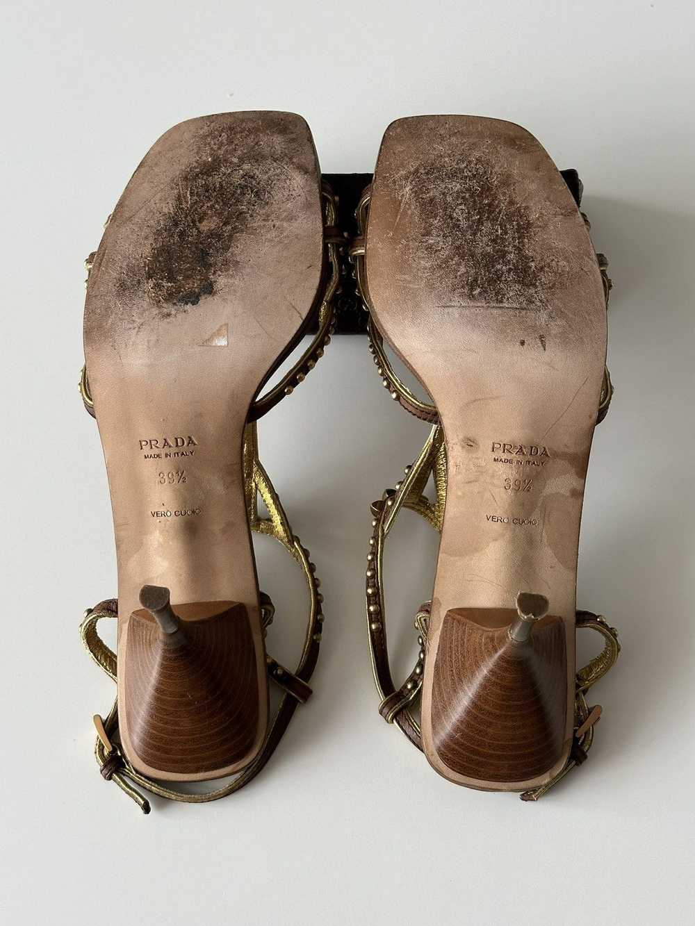 Miu Miu × Prada × Vintage PRADA Brown Leather Stu… - image 10