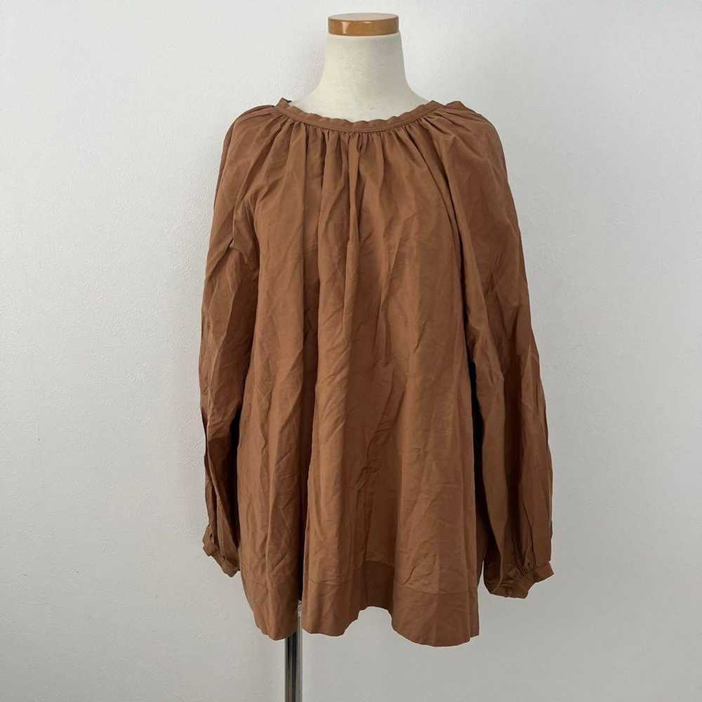 IENA YENA Blouse Long Sleeve Brown Size 36 Cute O… - image 2