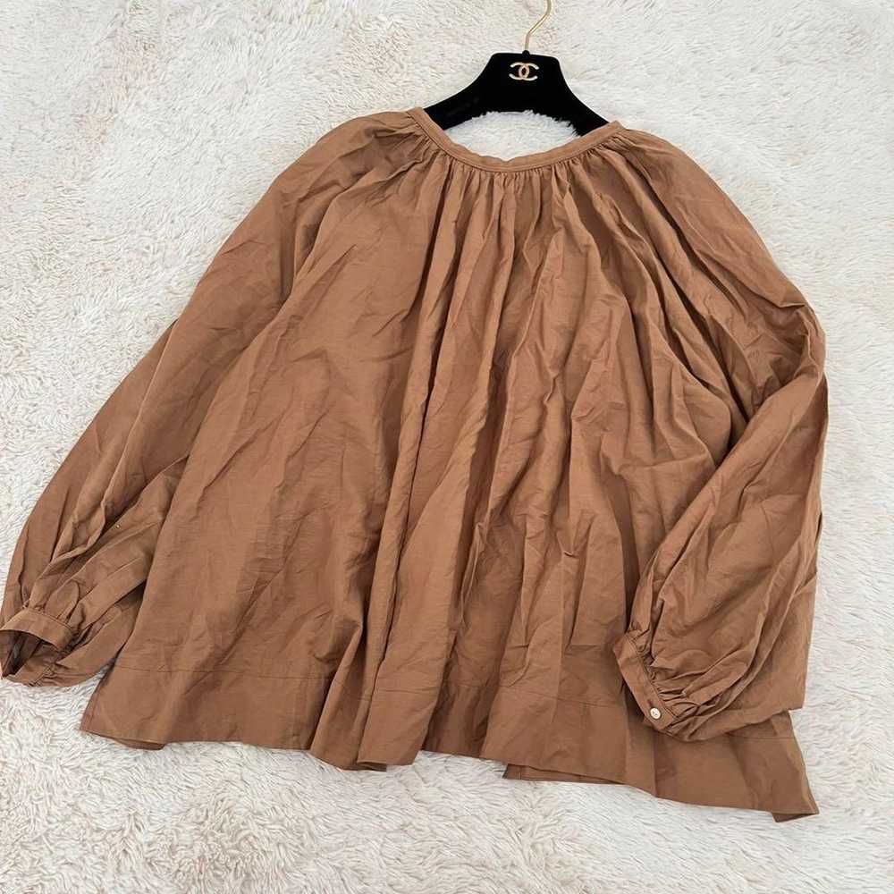 IENA YENA Blouse Long Sleeve Brown Size 36 Cute O… - image 5