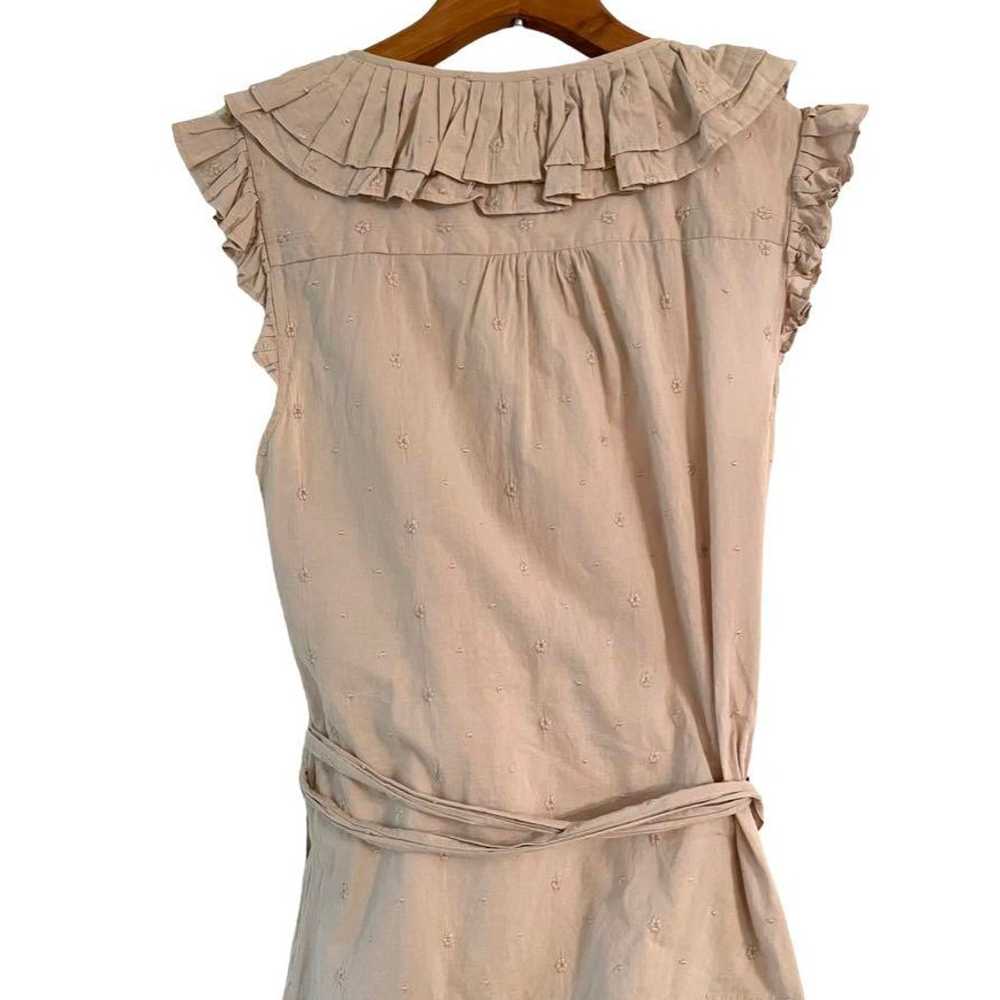 BY MALENE BIRGER Beige Cotton Frill Blouse Size 36 - image 4