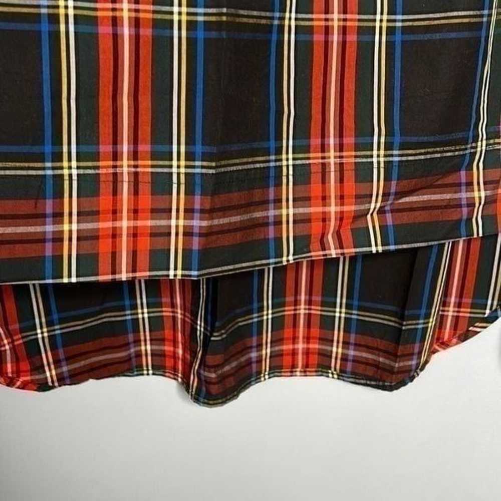 J Crew Jewel Button Funnel Neck Plaid Shirt Sz 8 - image 7