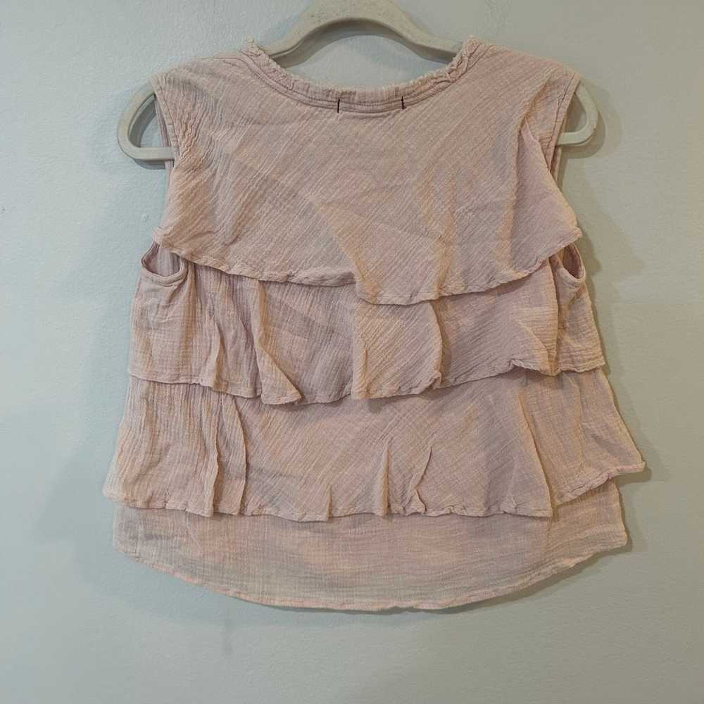 AMO Cotton Texture Ruffled Tank Light Oversized P… - image 6