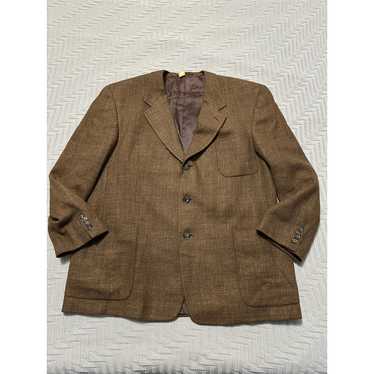 Vintage Dunhill brown tweed three button linen woo