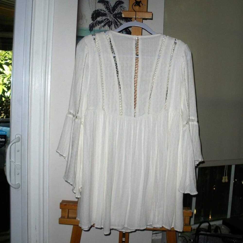 Free People Tunic white open criss cross detail S… - image 2