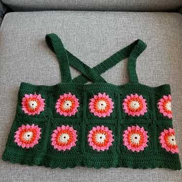 Handmade Crochet Granny Square Top