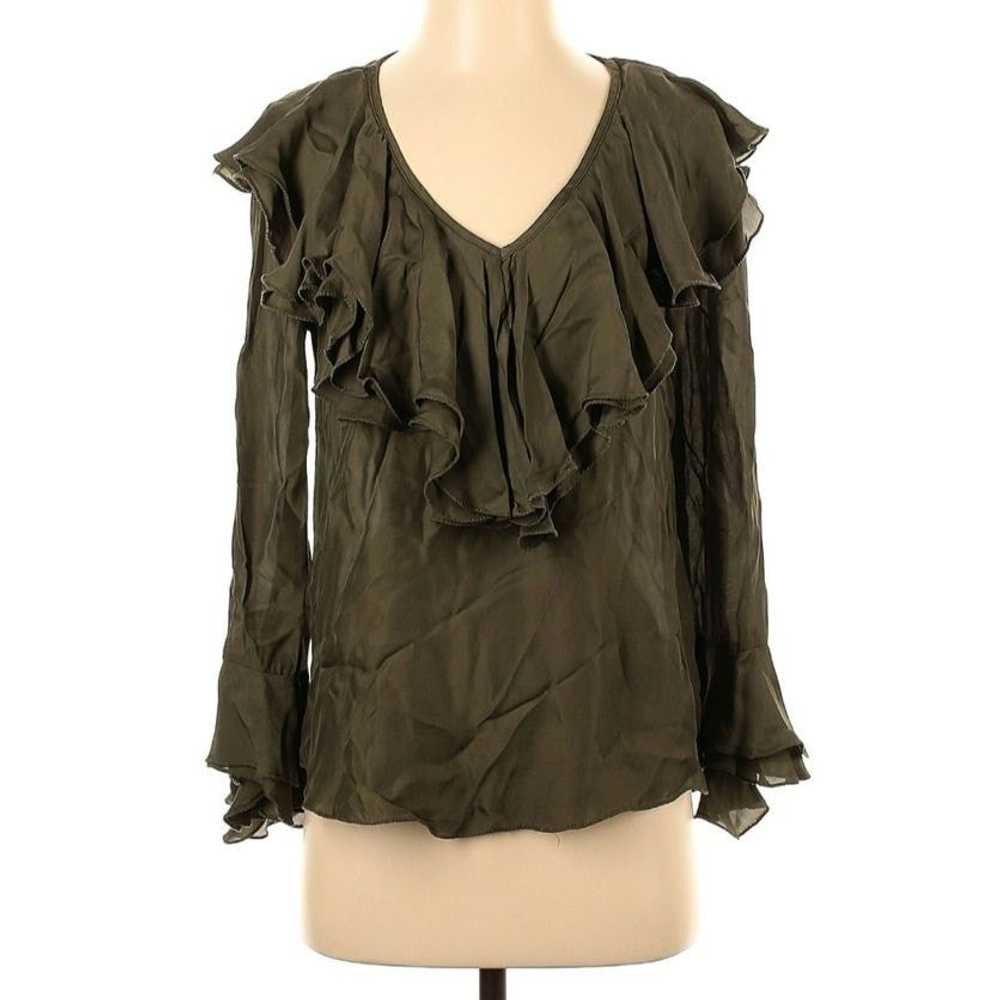 Trina Turk Trina Turk Silk Lantana Ruffle Blouse - image 2