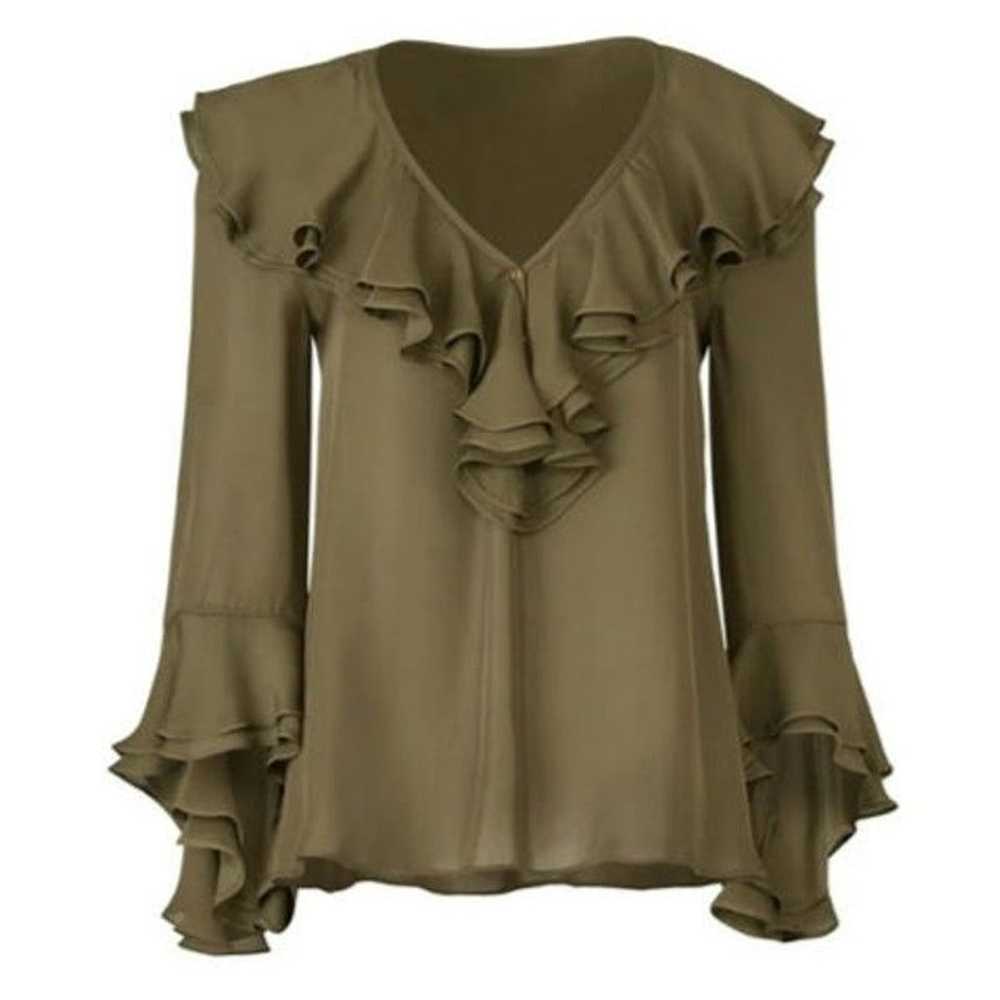 Trina Turk Trina Turk Silk Lantana Ruffle Blouse - image 6