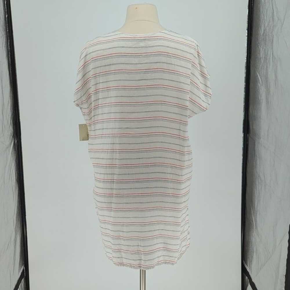 Eileen Fisher Striped Linen Tunic Top White L/XL … - image 2