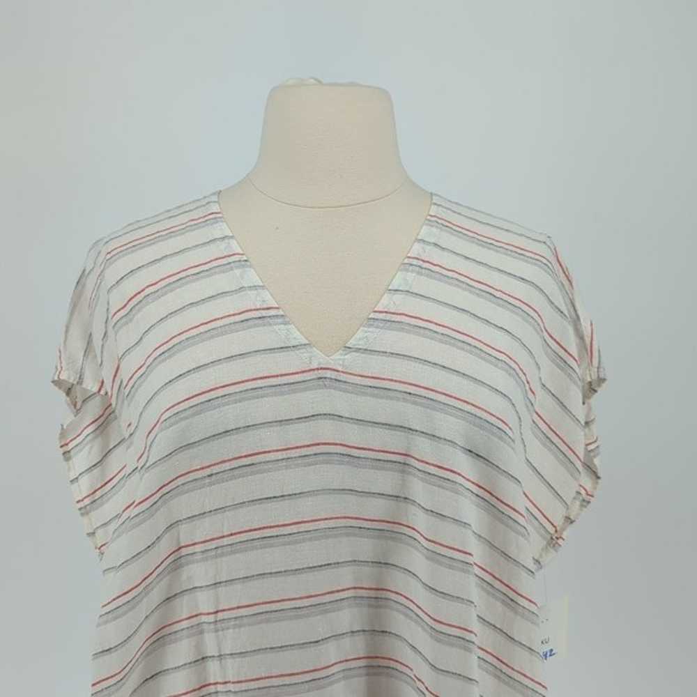 Eileen Fisher Striped Linen Tunic Top White L/XL … - image 3