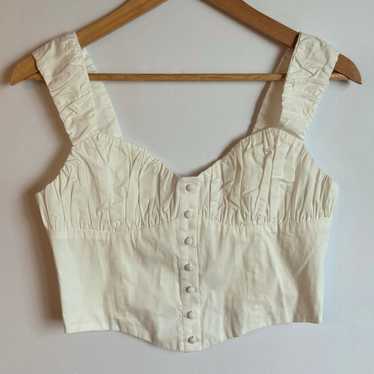 Rumored Corset Bustier Top Womens L Cream Romanti… - image 1