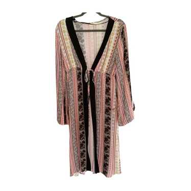 Hummingbird Multiprint Boho Tie Front Kimono Cover