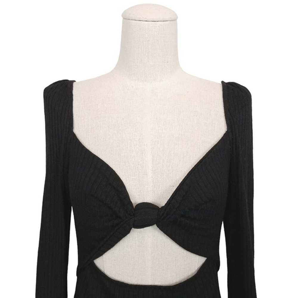 Reformation Rosalind Bow Cutout Top Black Sz Large - image 2