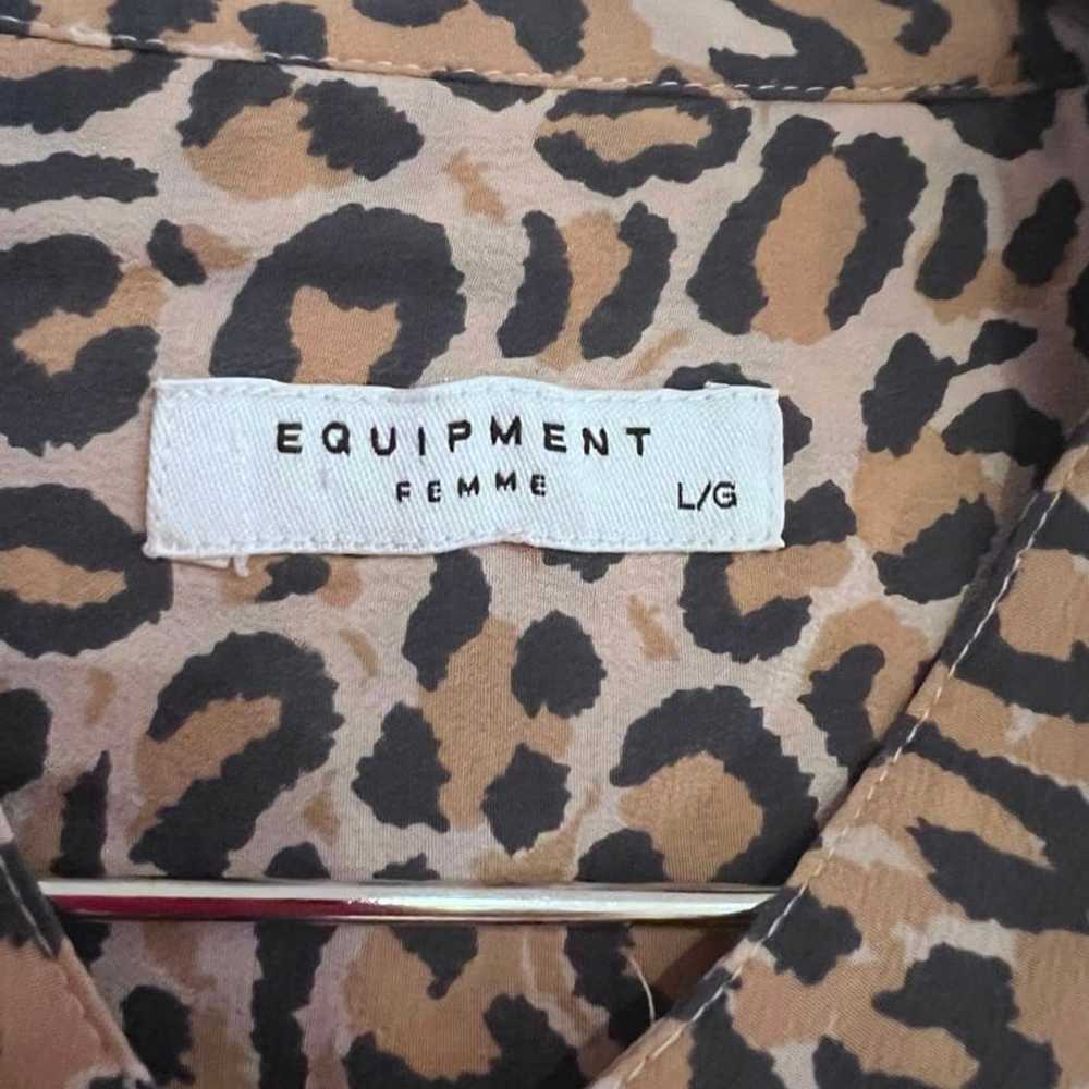 EQUIPMENT- 100% Silk- Leopard Print Long Sleeve B… - image 3