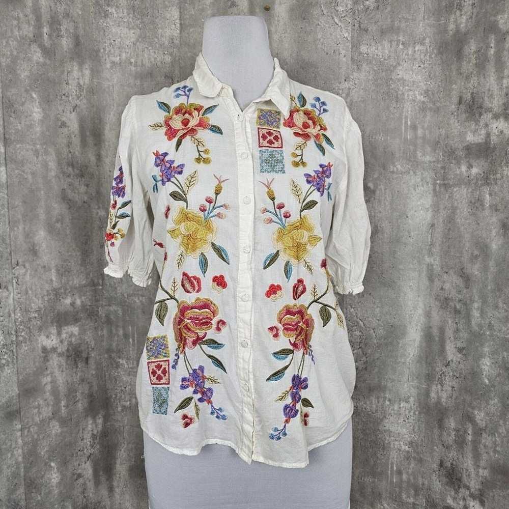 Johnny Was Women L Petunia Smocked Lisbon Floral … - image 1