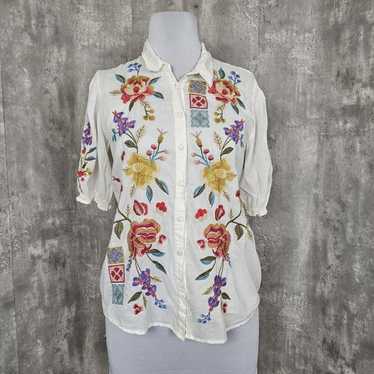 Johnny Was Women L Petunia Smocked Lisbon Floral … - image 1