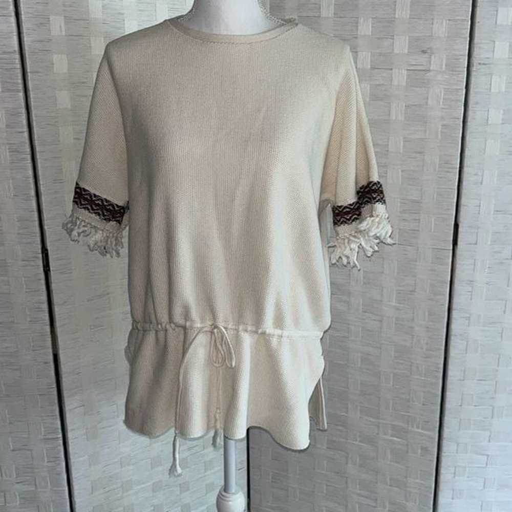 Tory Burch 100% Cotton Thick Knit Tunic Sweater F… - image 1