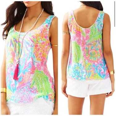 Lilly Pulitzer cosmos 100% silk blouse - image 1