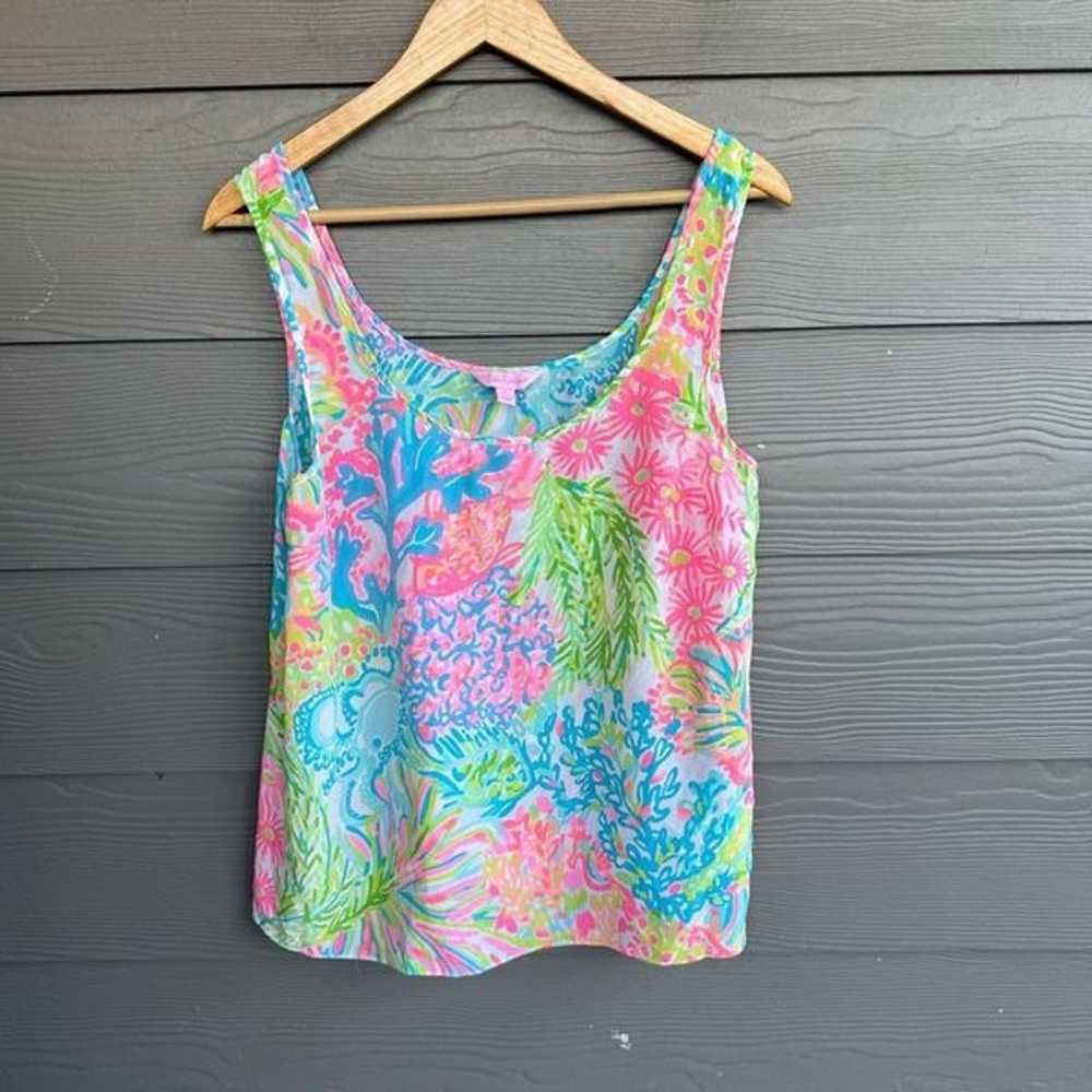 Lilly Pulitzer cosmos 100% silk blouse - image 2