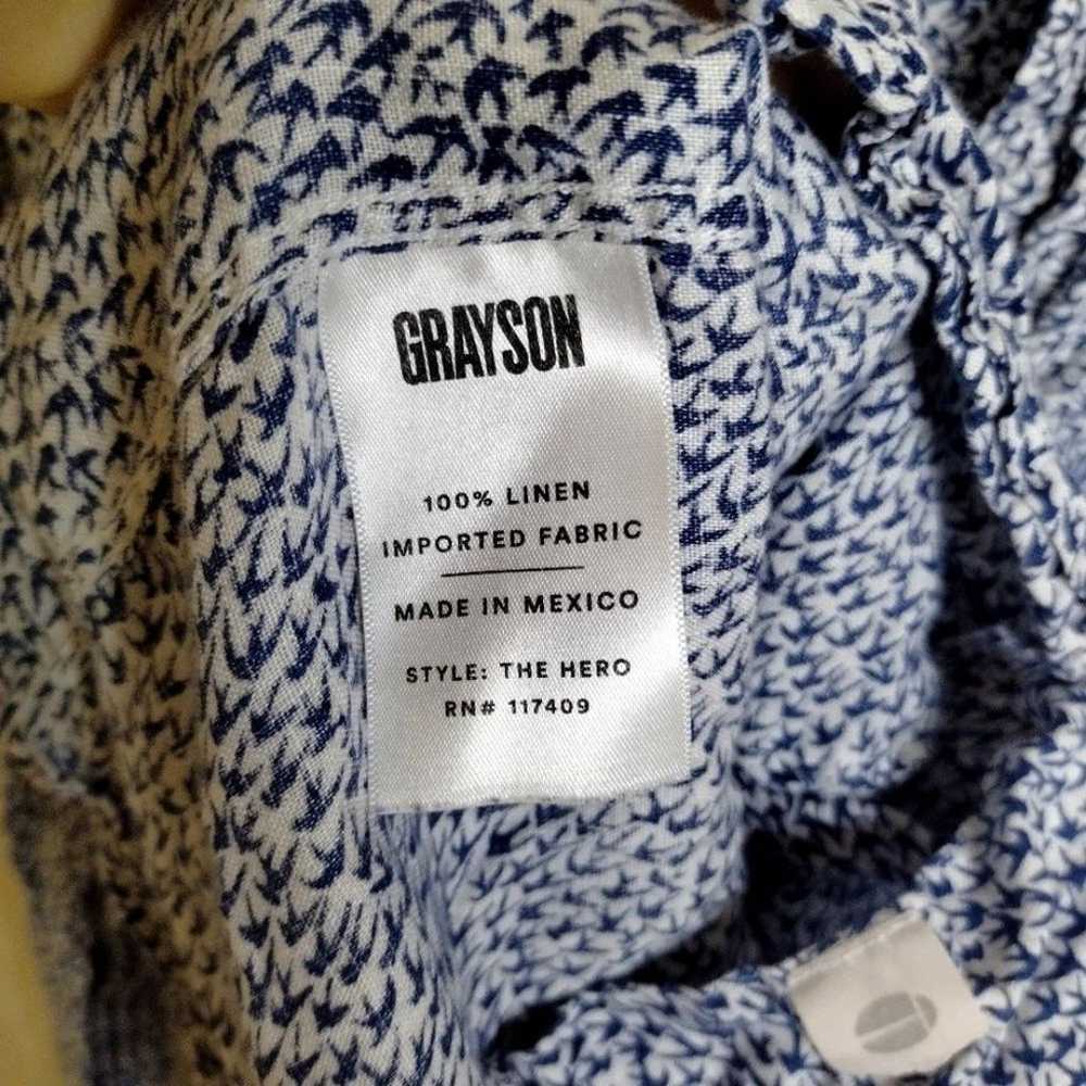 Grayson Linen Long Sleeve The Hero swallow Bird P… - image 6