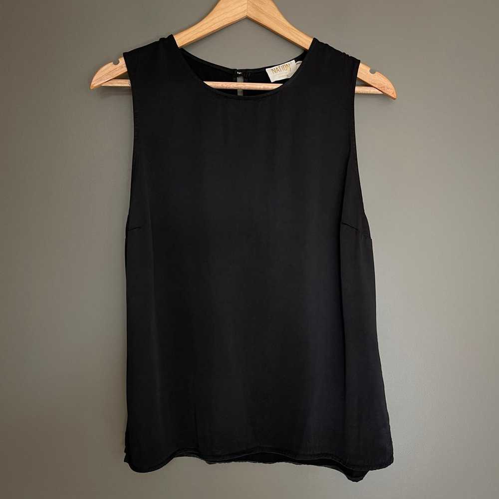 NATION LTD Uma High Neck Muscle Tank Black Sz Lar… - image 5