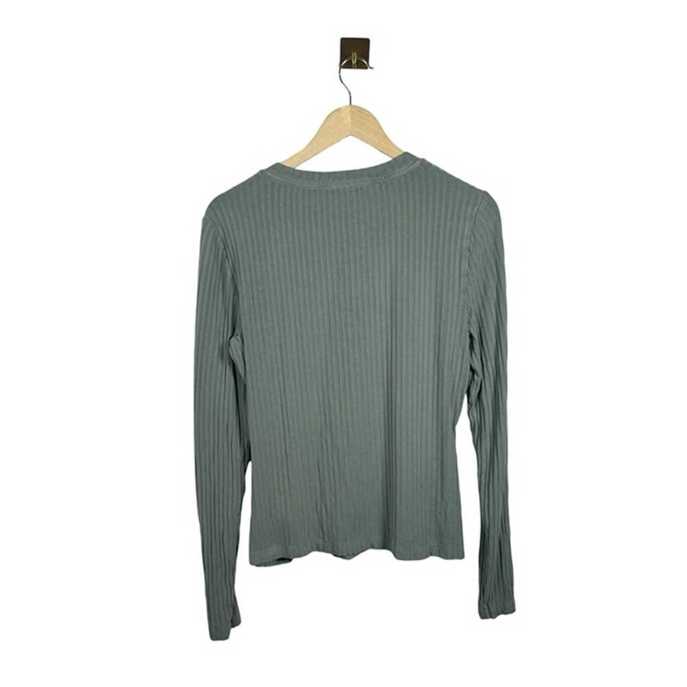 By Anthropologie Ribbed Henley Top in Sage Green … - image 10