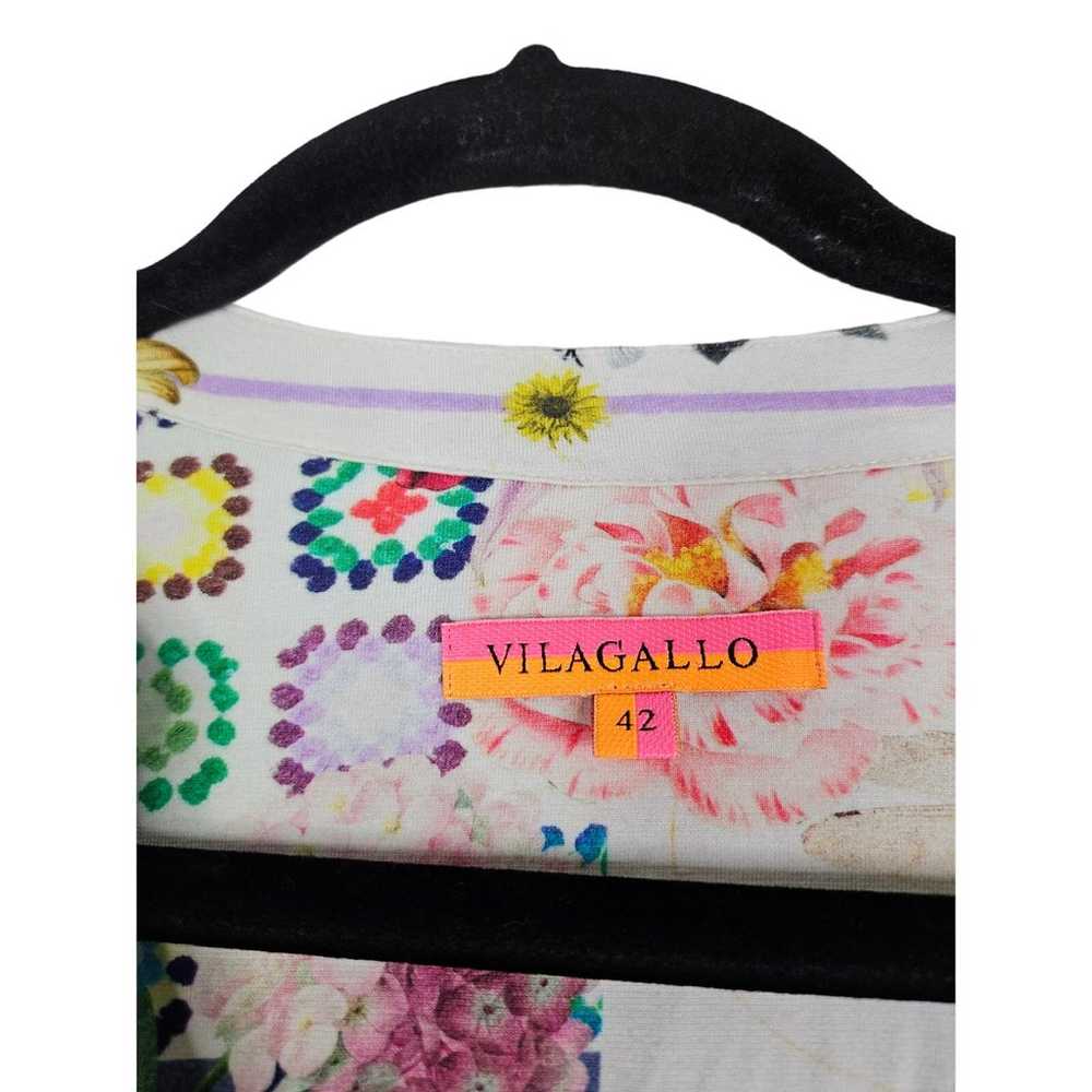 Vilagallo 42 Mixed Media Floral Print Tunic Blous… - image 2