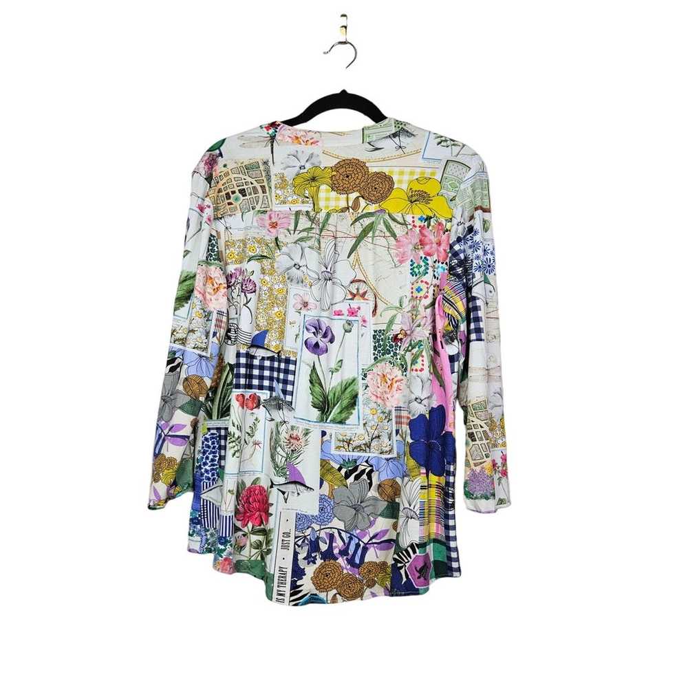 Vilagallo 42 Mixed Media Floral Print Tunic Blous… - image 3