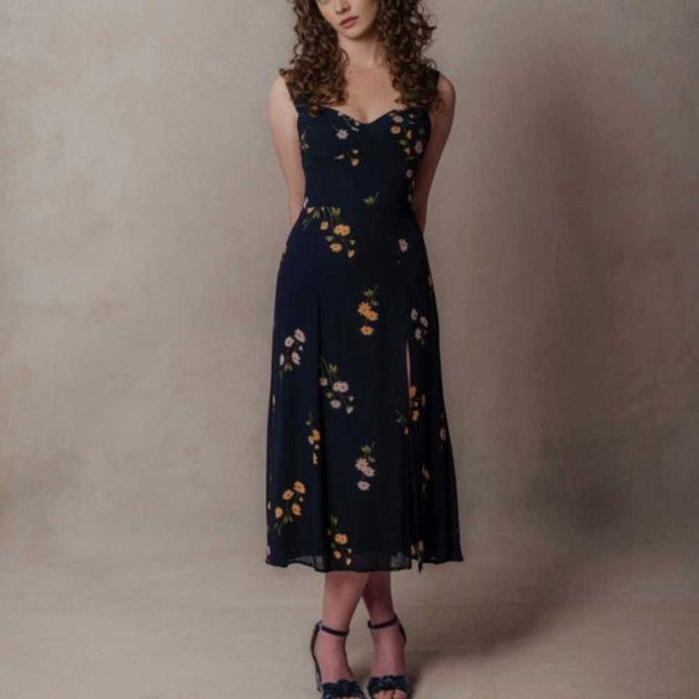 Other Peiran Black Floral Medium Midi Dress - image 1