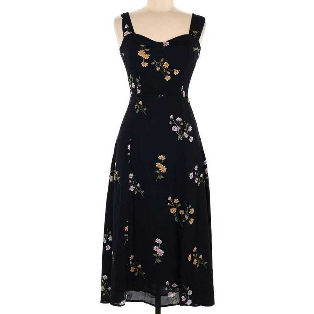 Other Peiran Black Floral Medium Midi Dress - image 2