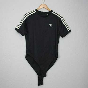 Adidas Black Spellout Logo Short Sleeve Bodysuit … - image 1