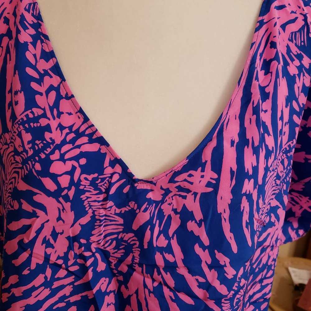 Lilly Pulitzer XL Asher Top Silk Zebra Print - image 3