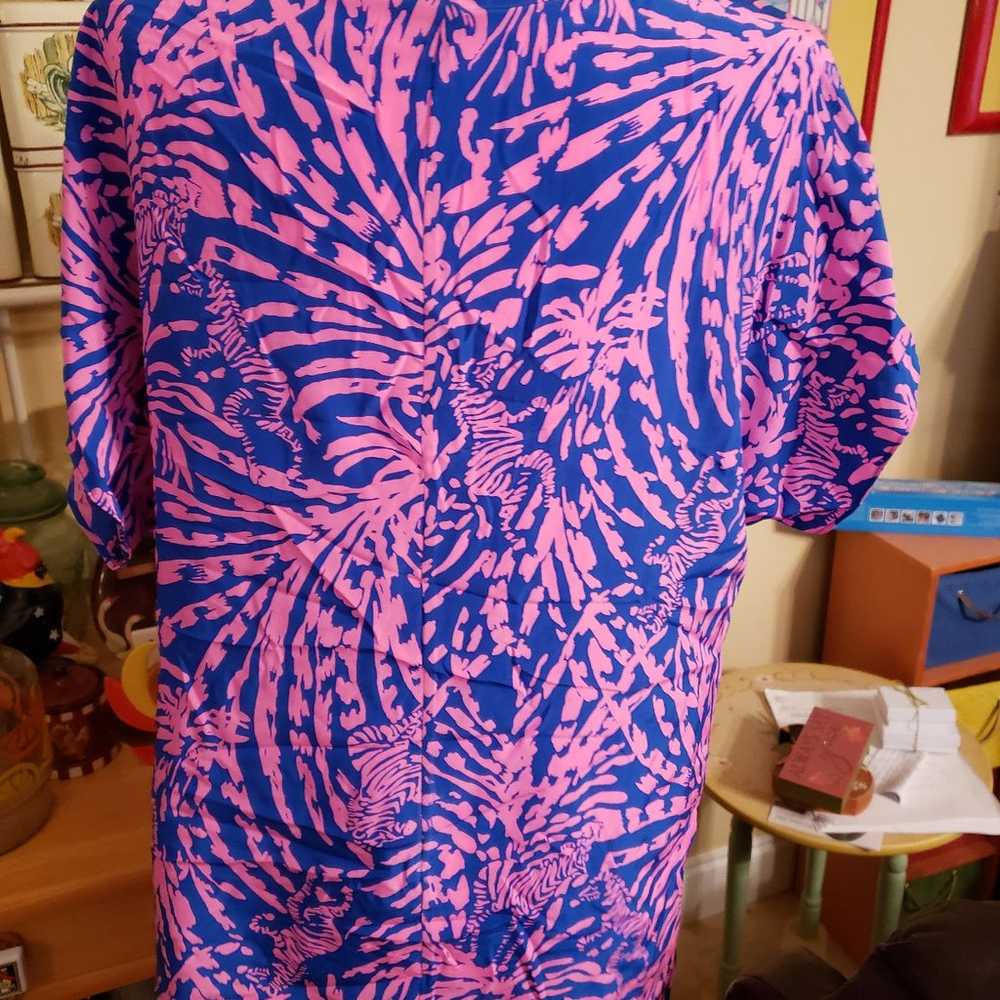 Lilly Pulitzer XL Asher Top Silk Zebra Print - image 5