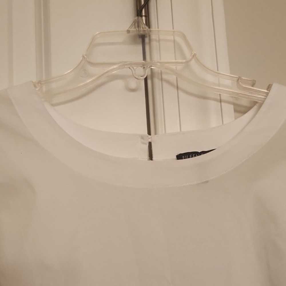 Eileen Fisher White Shortsleeve Blouse Organic Co… - image 4