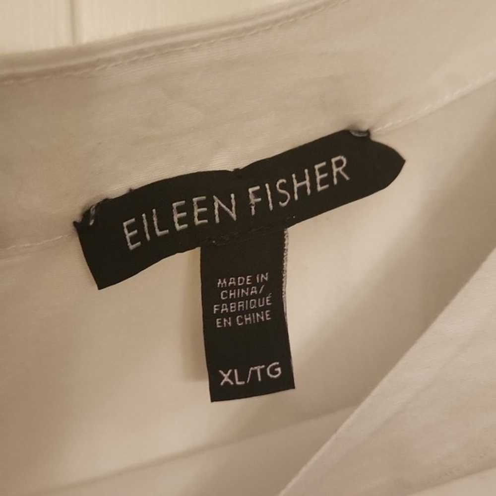 Eileen Fisher White Shortsleeve Blouse Organic Co… - image 5