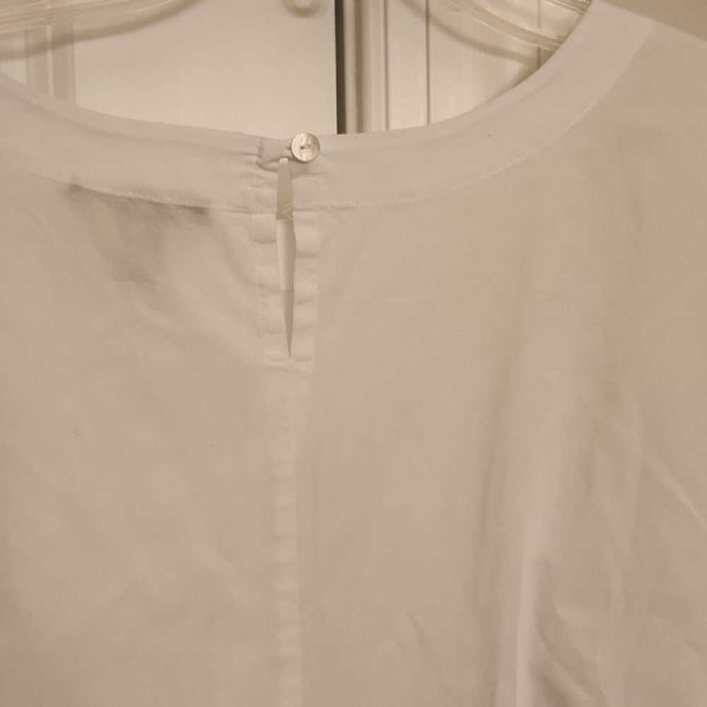 Eileen Fisher White Shortsleeve Blouse Organic Co… - image 7