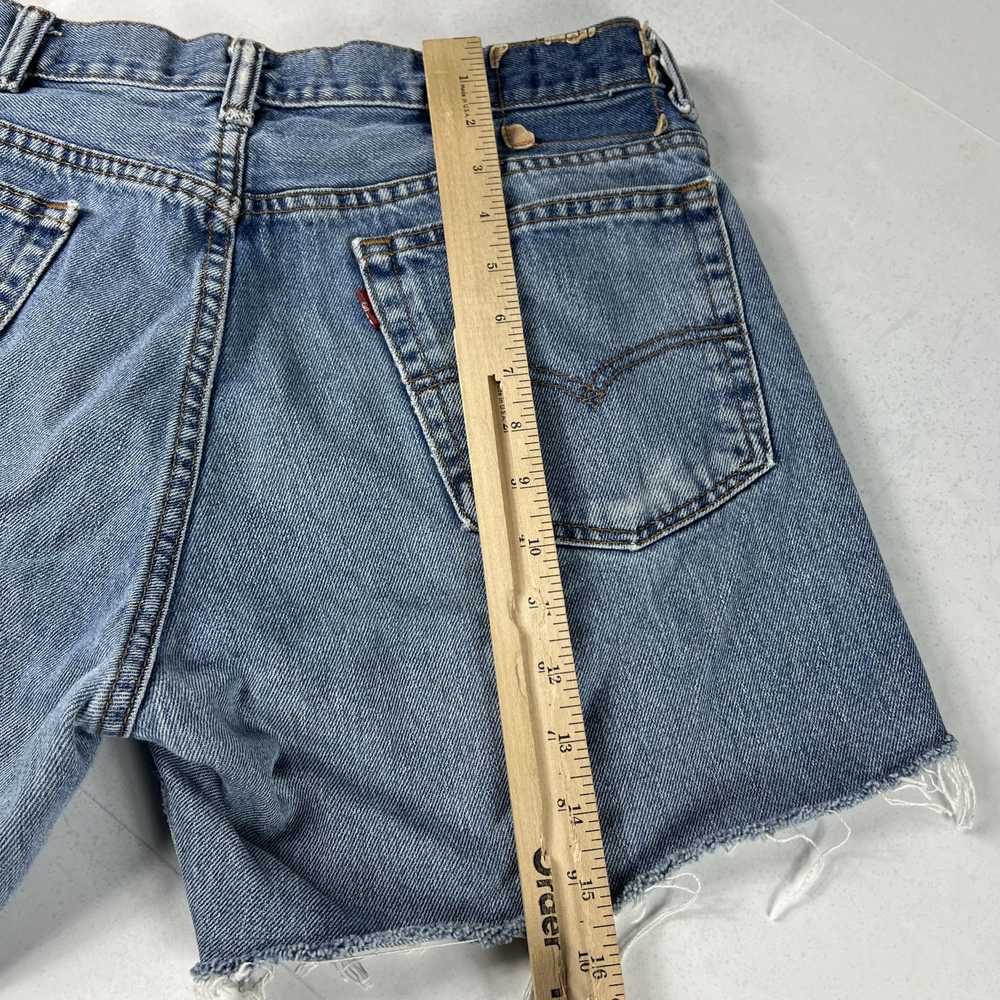 Levi's Levi's Jean Short Faded Cut Off Frayed Cot… - image 11