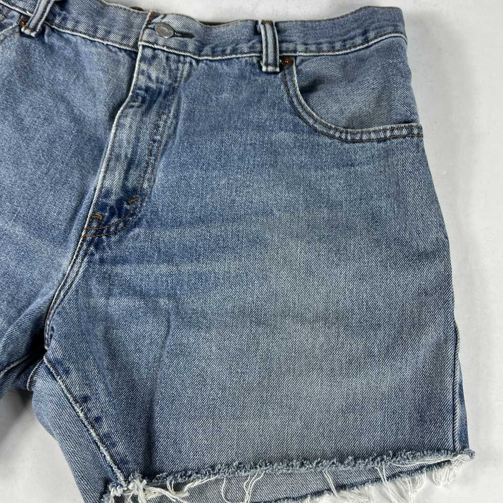 Levi's Levi's Jean Short Faded Cut Off Frayed Cot… - image 5