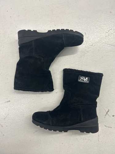 Designer Cozy Black Suede Winter Boots - Perfect f