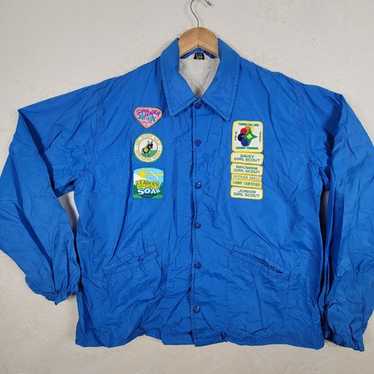 Vintage Patchwork Jacket Medium Blue Nest Windbre… - image 1