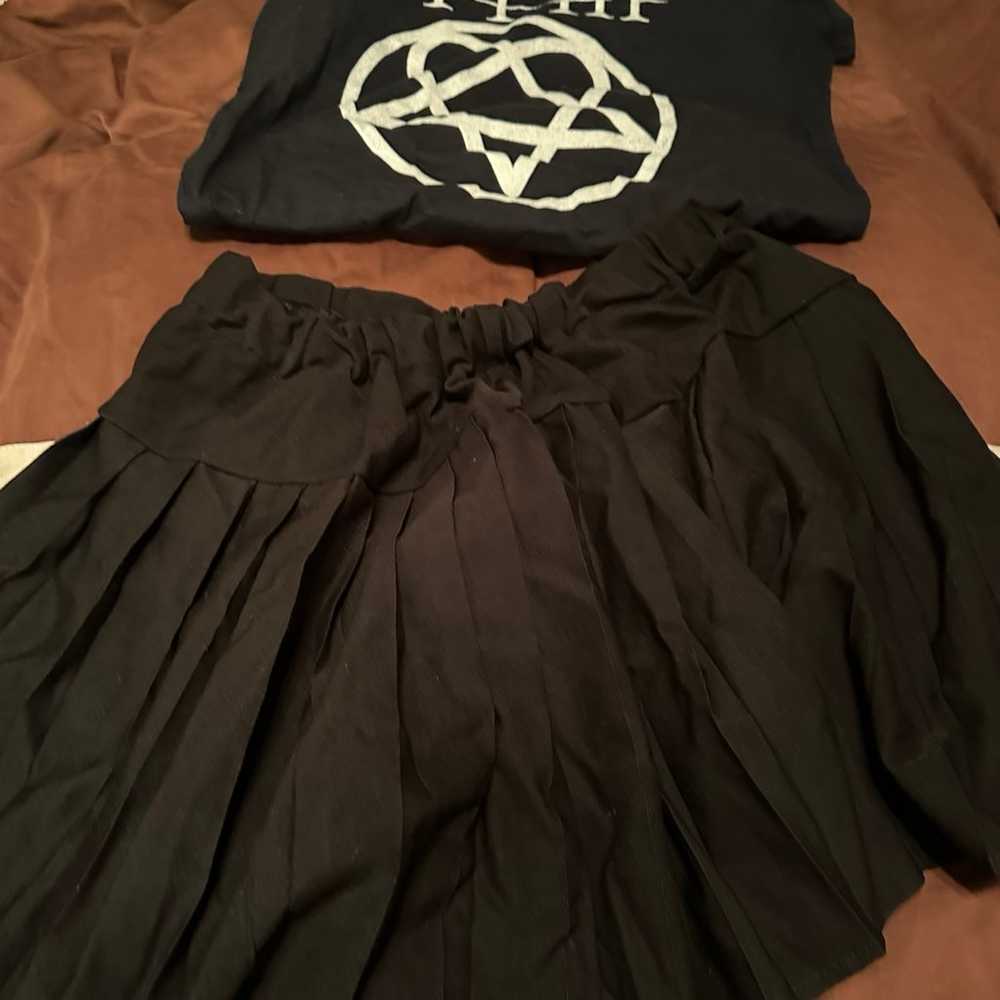 HIM concert t shirt and skirt - image 2