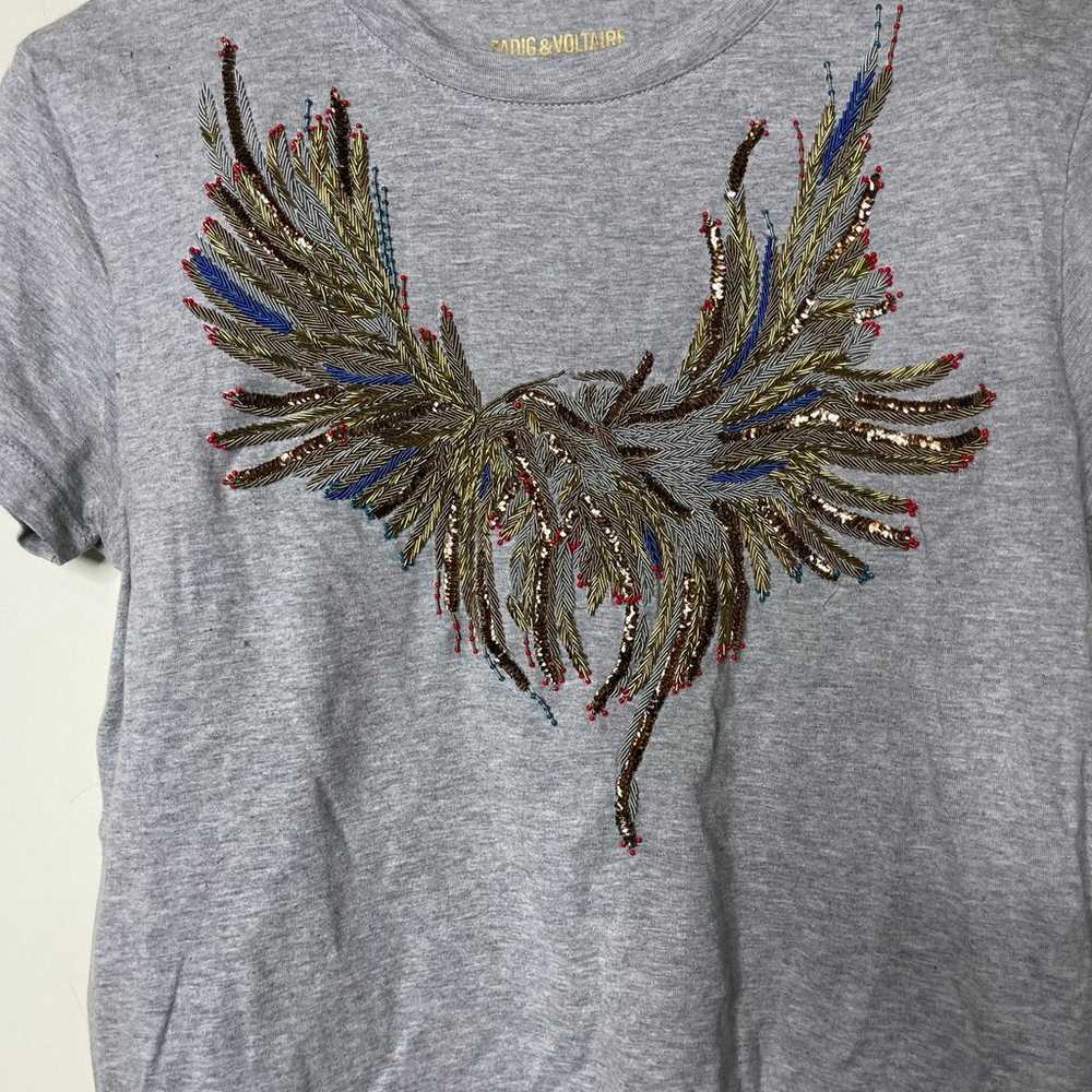 ZADIG AND VOLTAIRE Walk Embellished Eagle T Shirt… - image 8