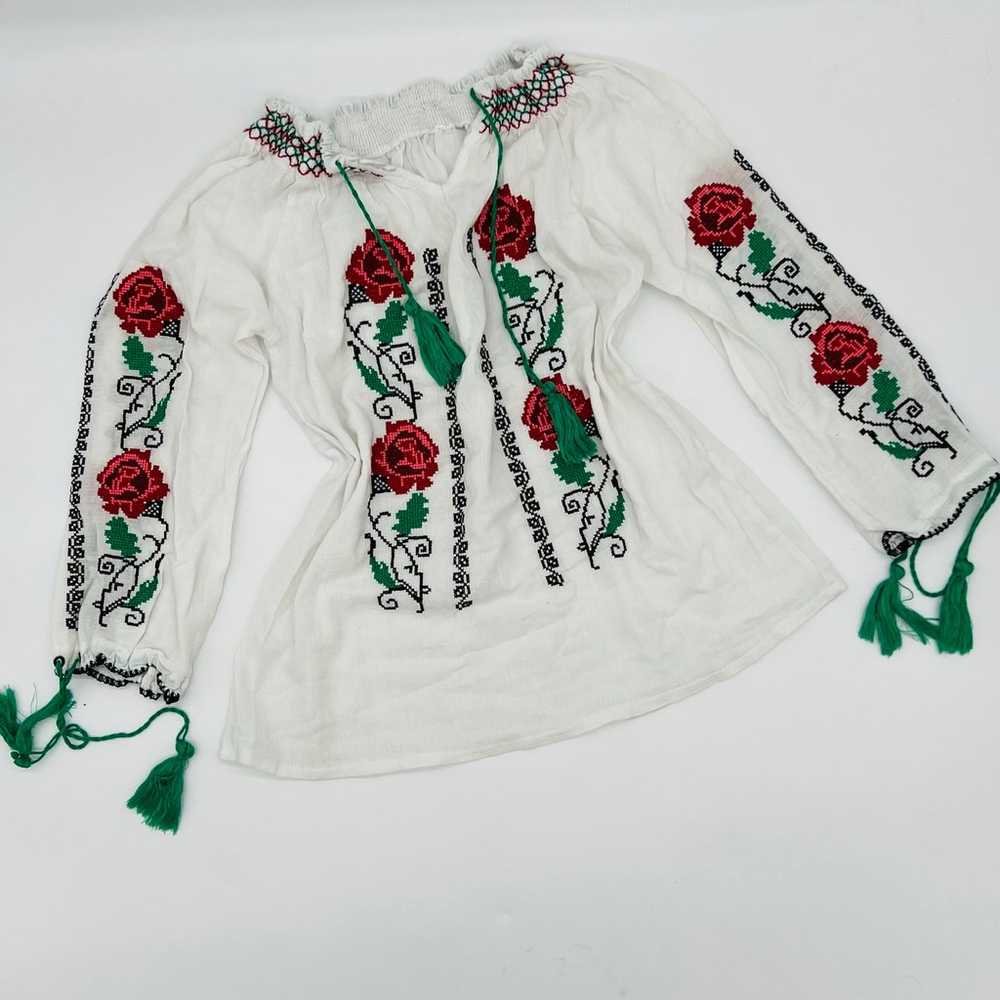 Embroidered top Romanian traditional top blouse s… - image 7