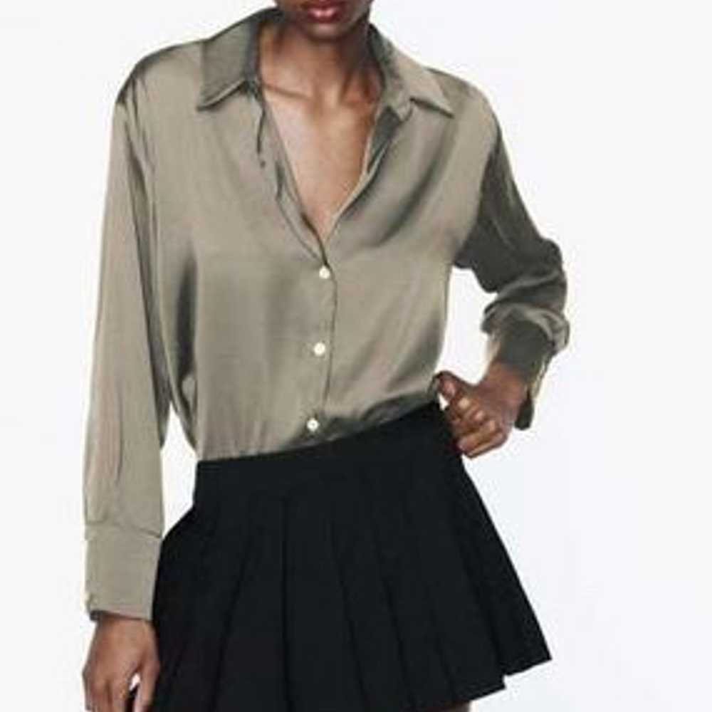 ZARA | FLOWY SATIN EFFECT SHIRT S - image 2