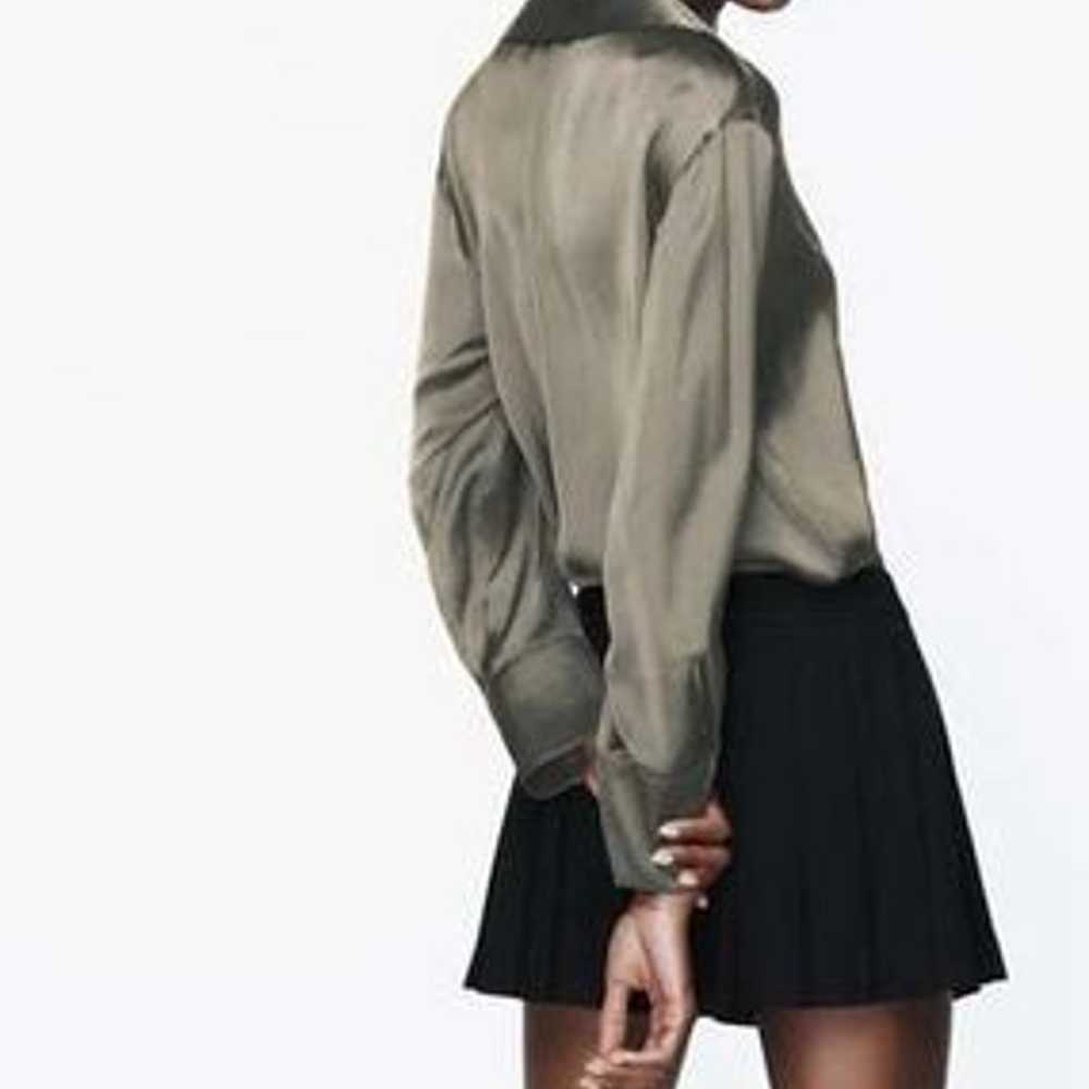 ZARA | FLOWY SATIN EFFECT SHIRT S - image 4