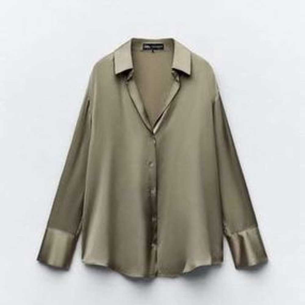 ZARA | FLOWY SATIN EFFECT SHIRT S - image 6