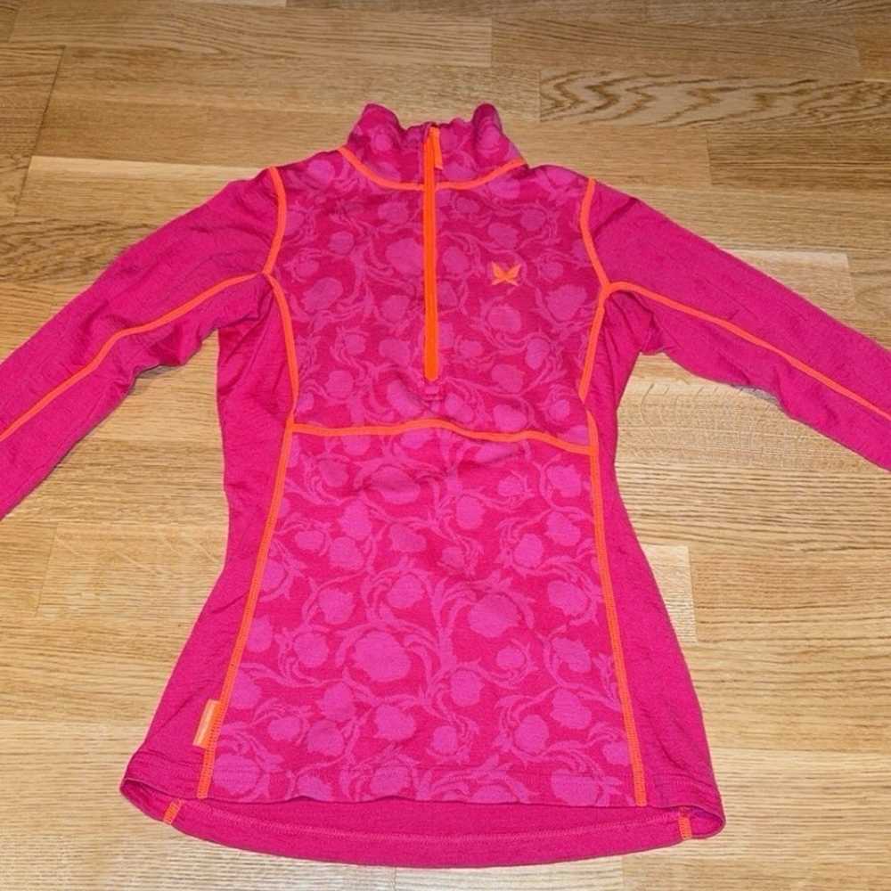 Kari Traa Merino Wool Blend Half Zip Pink Orange … - image 4