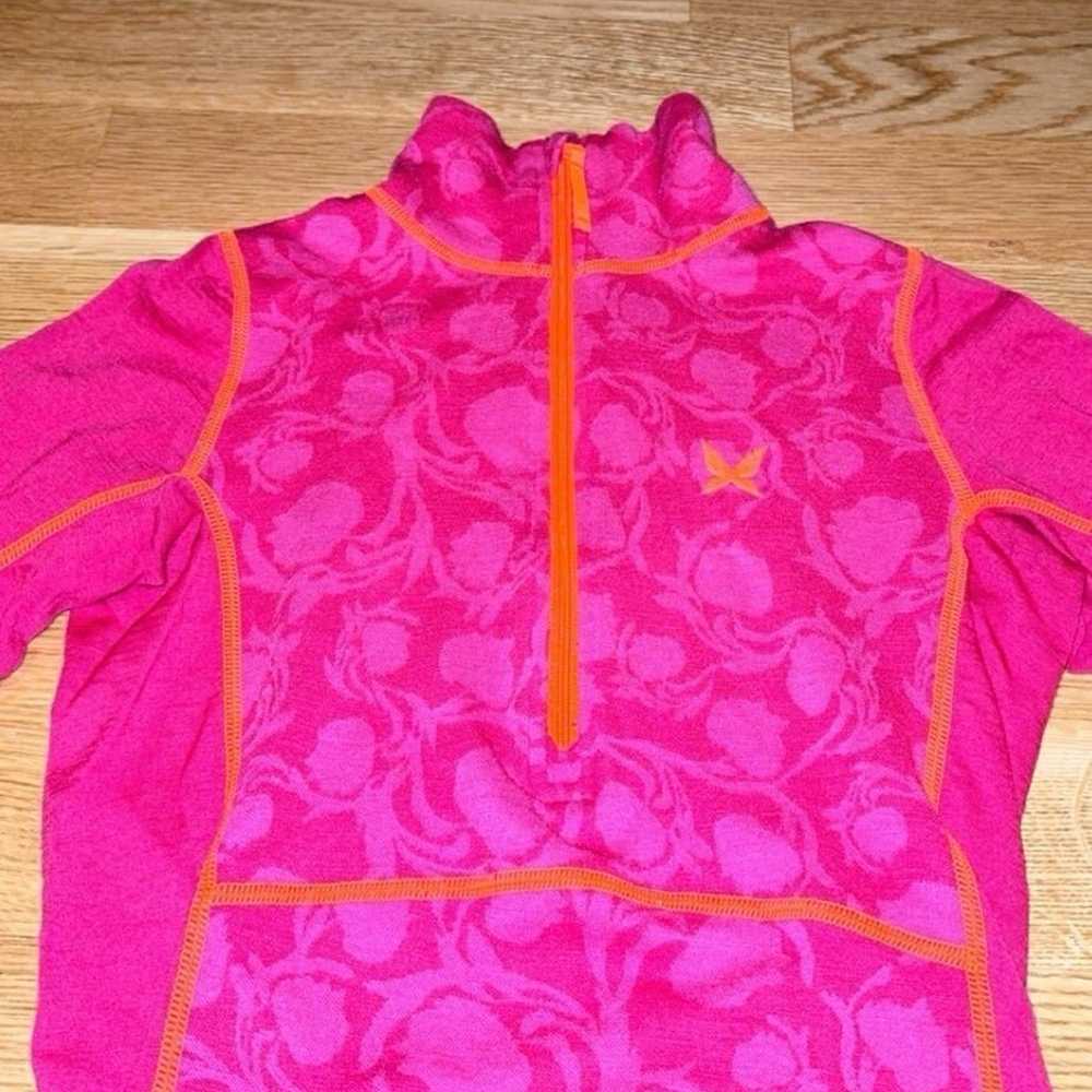 Kari Traa Merino Wool Blend Half Zip Pink Orange … - image 5