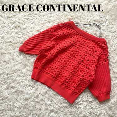 GRACE CONTINENTAL Flower Mesh Knit Top 36 - image 1